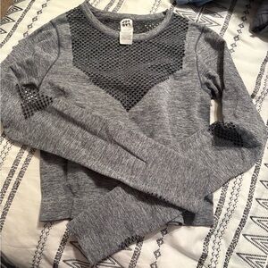 Gray Mesh Detail Sweater